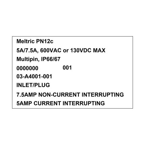 Meltric 03-A4001-001 INLET REVERSE INTERIORS - 03-A4001-001