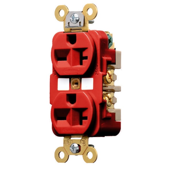 Hubbell Wiring Device-Kellems Receptacle, 20 A, 250V, Red. - HBL5462R