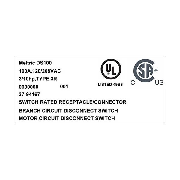 Meltric 37-94167 RECEPTACLE - 37-94167