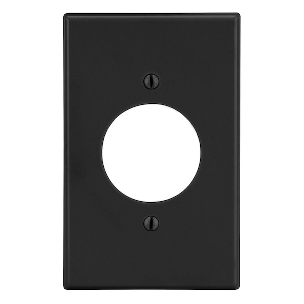 Hubbell Wiring Device-Kellems Wallplate, 1-Gang, 1.60" Opening, Black - P720BK