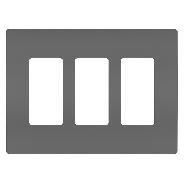 Zoro Select Rocker Wall Plate, Number of Gangs: 3 Plastic, Smooth Finish, Black - RWP263BK