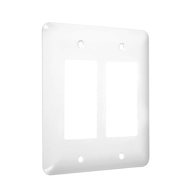 Taymac 2-Decorator Maxi Wall Plates, Number of Gangs: 2 Metal, Smooth Finish, White - WRW-RR