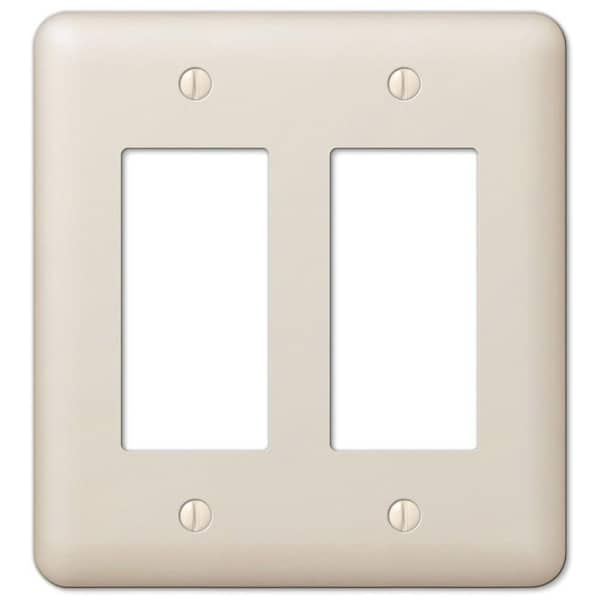 Amerelle Devon Light Almond 2 gang Stamped Steel Rocker Wall Plate - 935RRAL