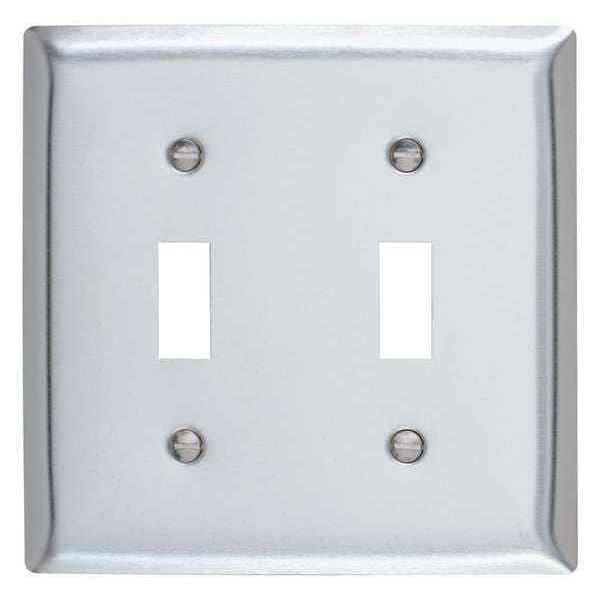 Legrand Toggle Switch Opening, Number of Gangs: 2 Stainless Steel, Brushed Finish, Silver - SS2