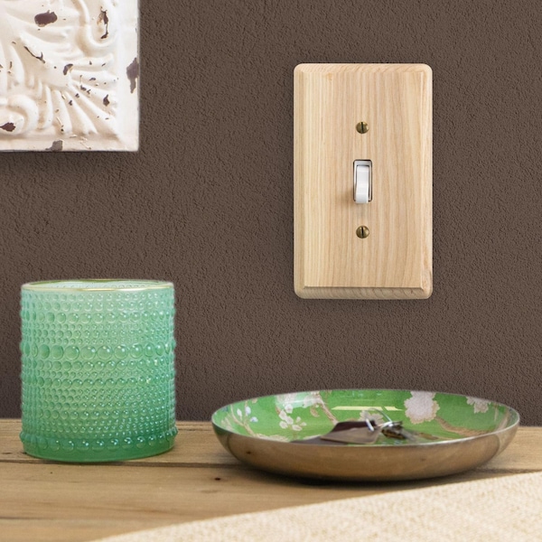 Amerelle Contemporary Unfinished Beige 2 gang Ash Wood Duplex Outlet Wall Plate - 401DD