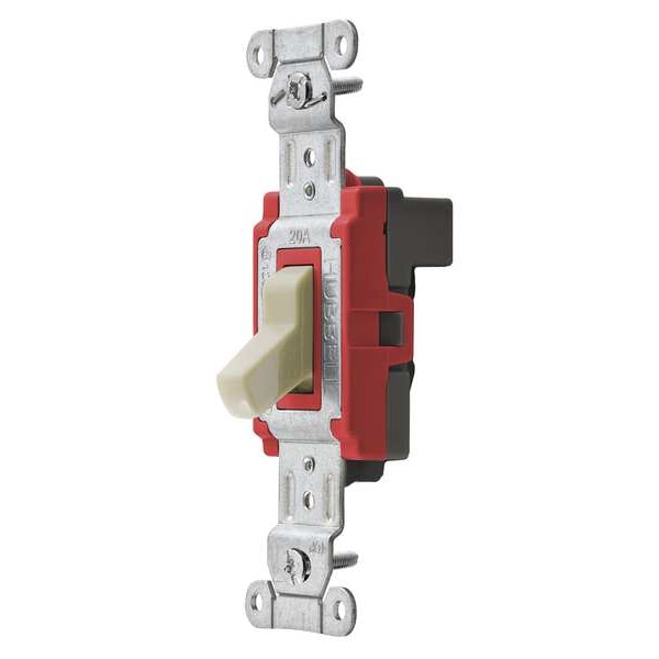 Hubbell Wall Swtch, 1-Pol, 120/277V, 20A, Ivry, Toggl - SNAP1221INA