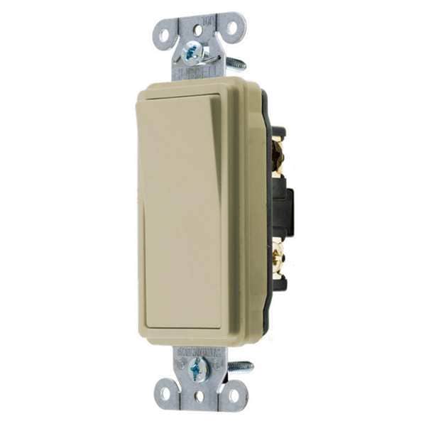 Hubbell Wall Swtch, 3-Way, 120/277V, 20A, Ivry, Rockr - DS320I