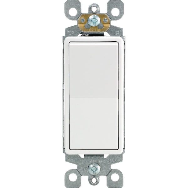 Leviton Decora Commercial Grade 20 Amp Rocker Single Pole Switch, White - S02-05621-2WS