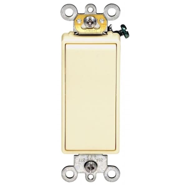 Gorgeousglow Ivory 20 Amp Decora Plus Rocker AC Quiet Switch - GO649301