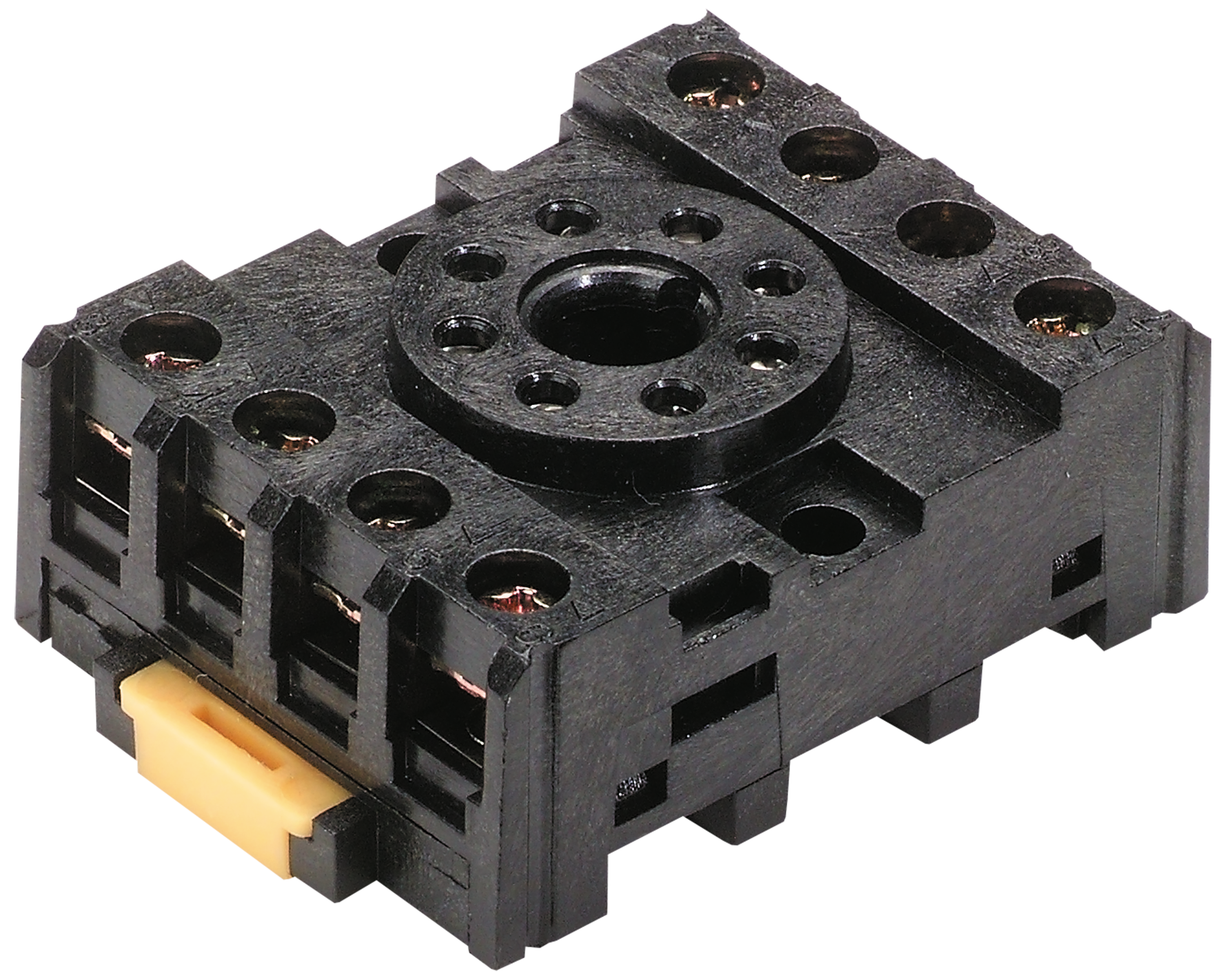 C3Controls Series 200-General Purpose Relay, 5 Blade, 10Amps, Screw Clamp Terminals (Guarded) Socket For Square Base Relay - 200-SB0510O
