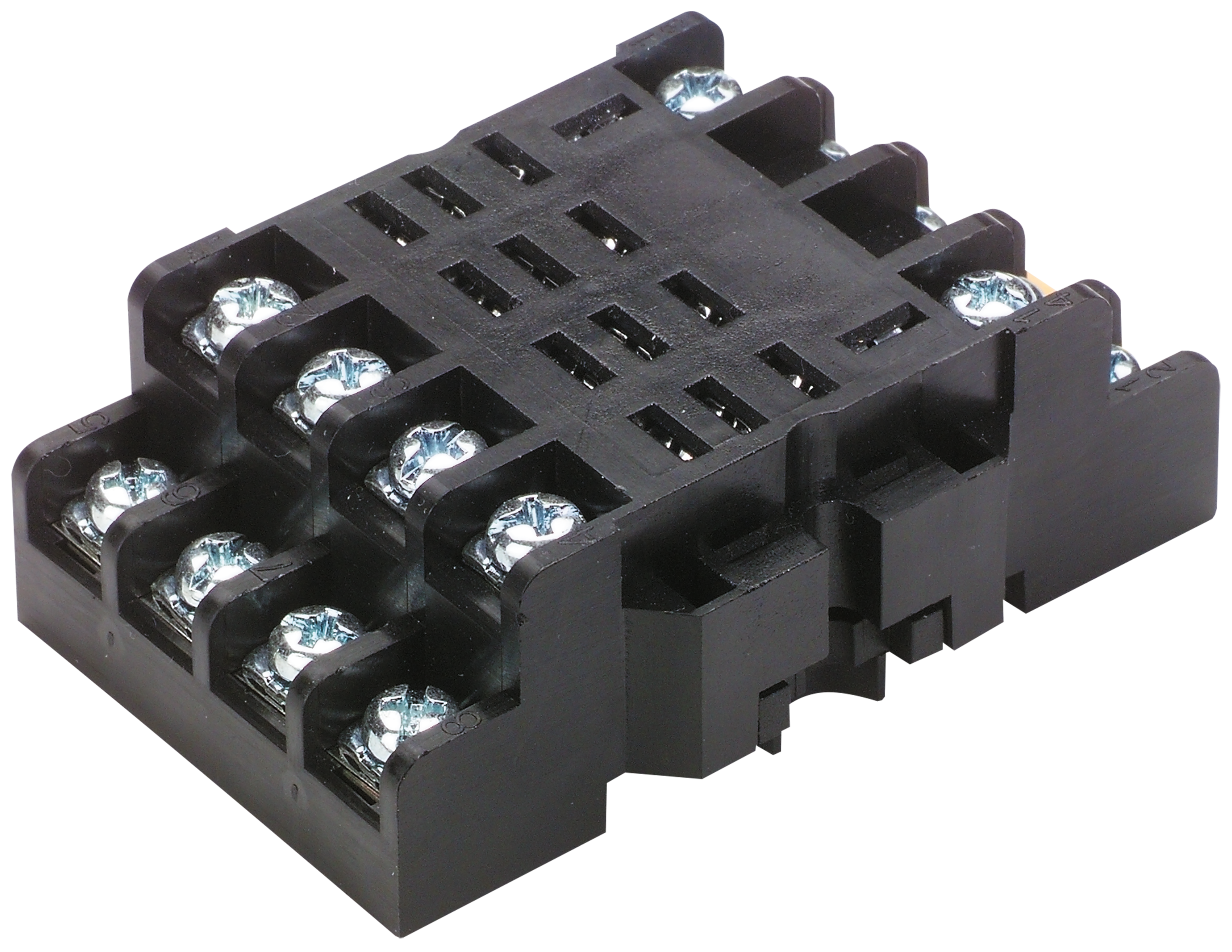 C3Controls Series 200-General Purpose Relay, 14 Blade, 06 Amps, Screw Clamp Terminals (Guarded) Socket For Square Base Relay - 200-SB1406O