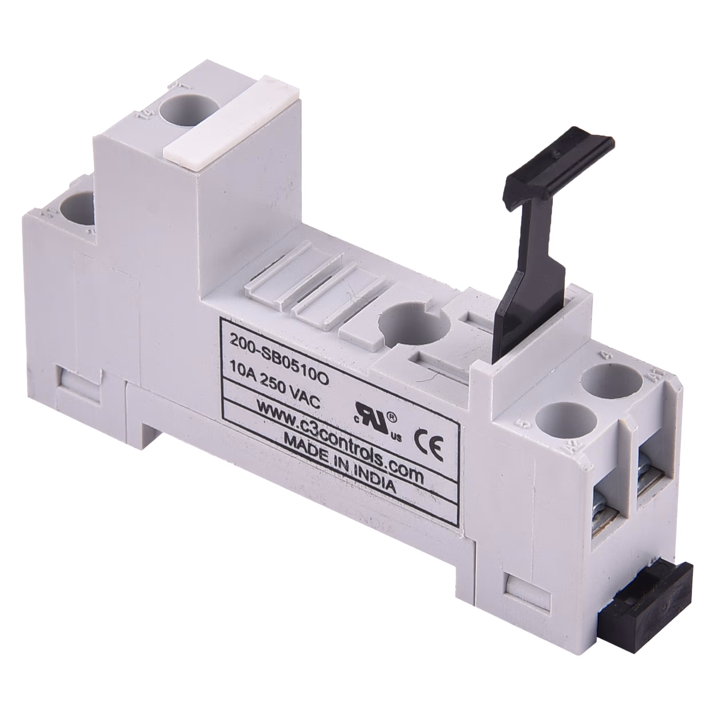 C3Controls Series 200-General Purpose Relay, 14 Blade, 06 Amps, Screw Clamp Terminals (Guarded) Socket For Square Base Relay - 200-SB1406O