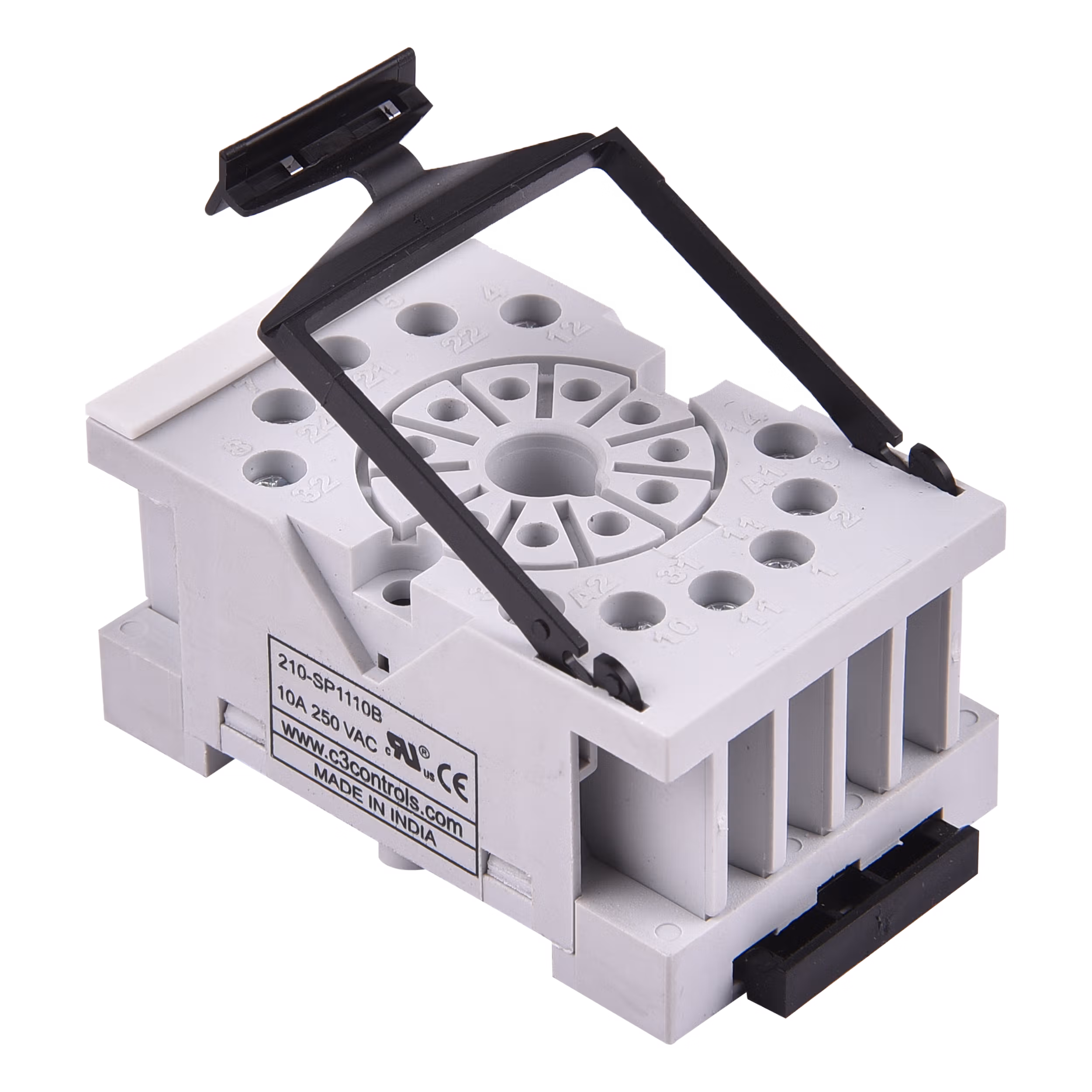 C3Controls Series 210-General Purpose Relay, 11Pin, 10 Amps, Box Terminal Socket for Octal Base Relay - 210-SP1110B