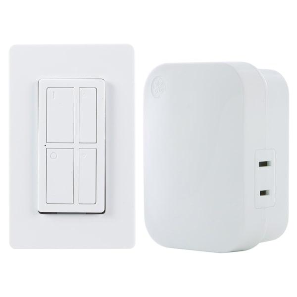 Ge GE mySelectSmart Lighting Control, WIreless Remote with Dimming, 1 Polarized Outlet, Indoor - 37781