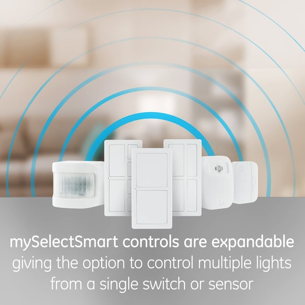 Ge GE mySelectSmart Lighting Control, WIreless Remote with Dimming, 1 Polarized Outlet, Indoor - 37781