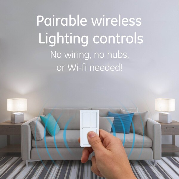 Ge GE mySelectSmart Lighting Control, WIreless Remote with Dimming, 1 Polarized Outlet, Indoor - 37781