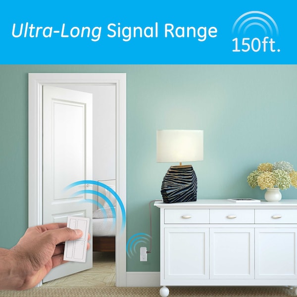 Ge GE mySelectSmart Lighting Control, WIreless Remote with Dimming, 1 Polarized Outlet, Indoor - 37781