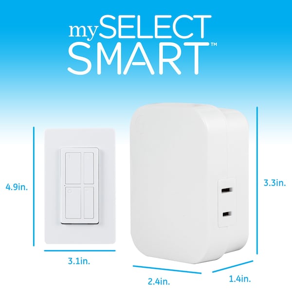 Ge GE mySelectSmart Lighting Control, WIreless Remote with Dimming, 1 Polarized Outlet, Indoor - 37781