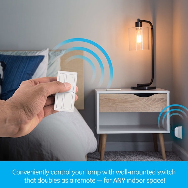 Ge GE mySelectSmart Lighting Control, WIreless Remote with Dimming, 1 Polarized Outlet, Indoor - 37781