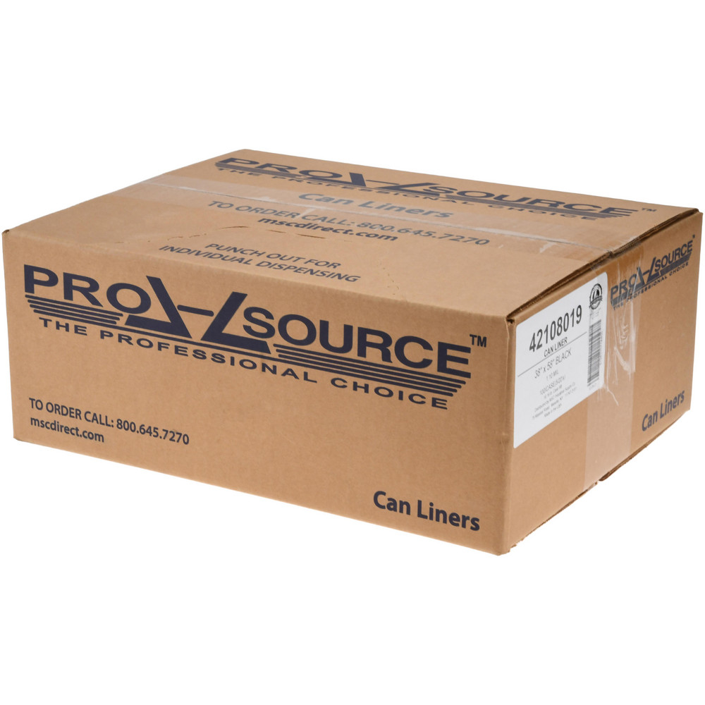 PRO-SOURCE Heavy Duty Trash Bags: 60 gal, 1.1 mil, Pack of 100 - PSRST3858XHB
