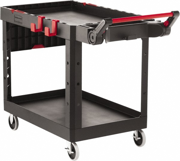 Rubbermaid Executive Series Janitorial & Housekeeping Cleaning Cart, Wheeled with Zippered Black Vinyl Bag, , 38.4" H x 21.8" W x 46" L, Black - 1861430