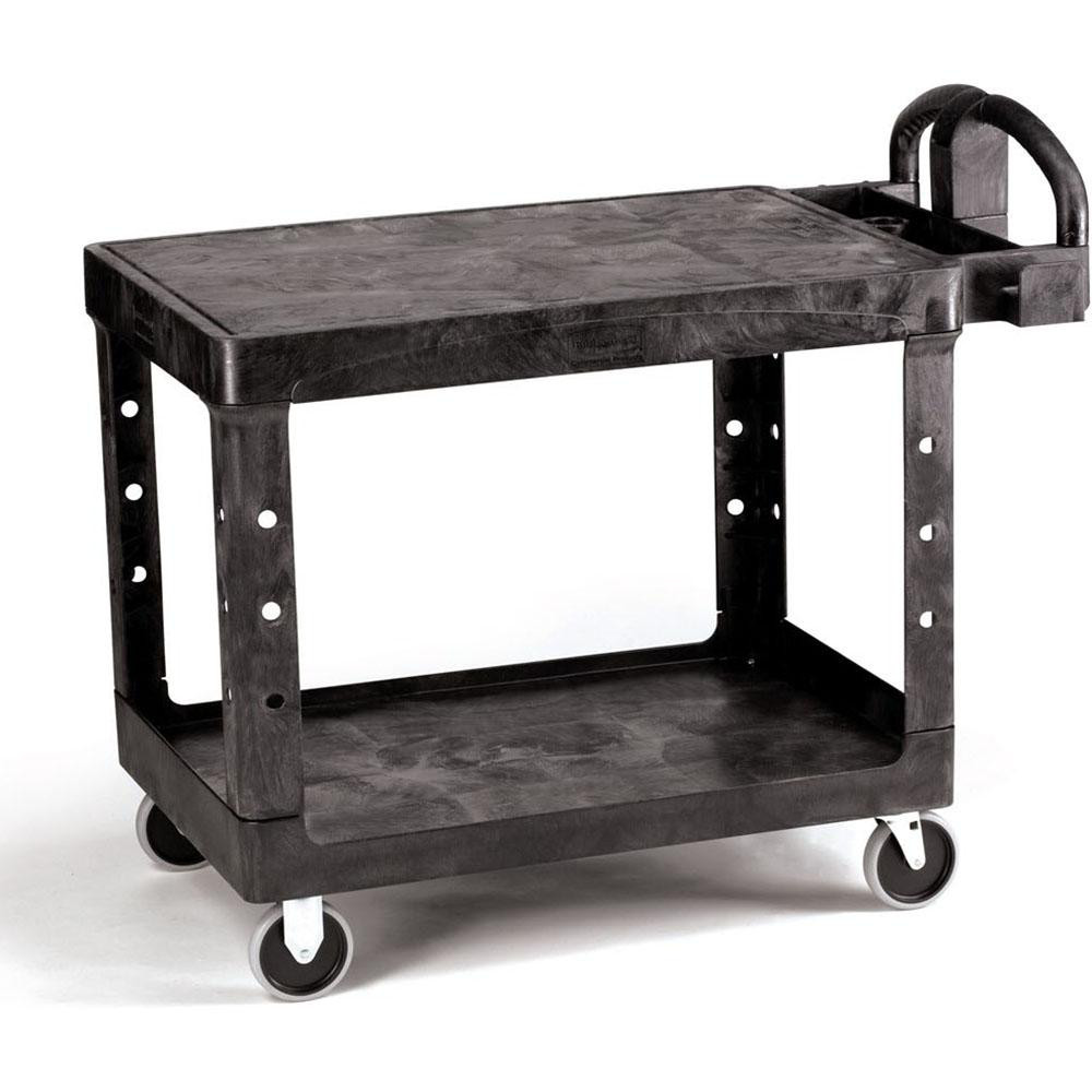 Rubbermaid Executive Series Janitorial & Housekeeping Cleaning Cart, Wheeled with Zippered Black Vinyl Bag, , 38.4" H x 21.8" W x 46" L, Black - 1861430