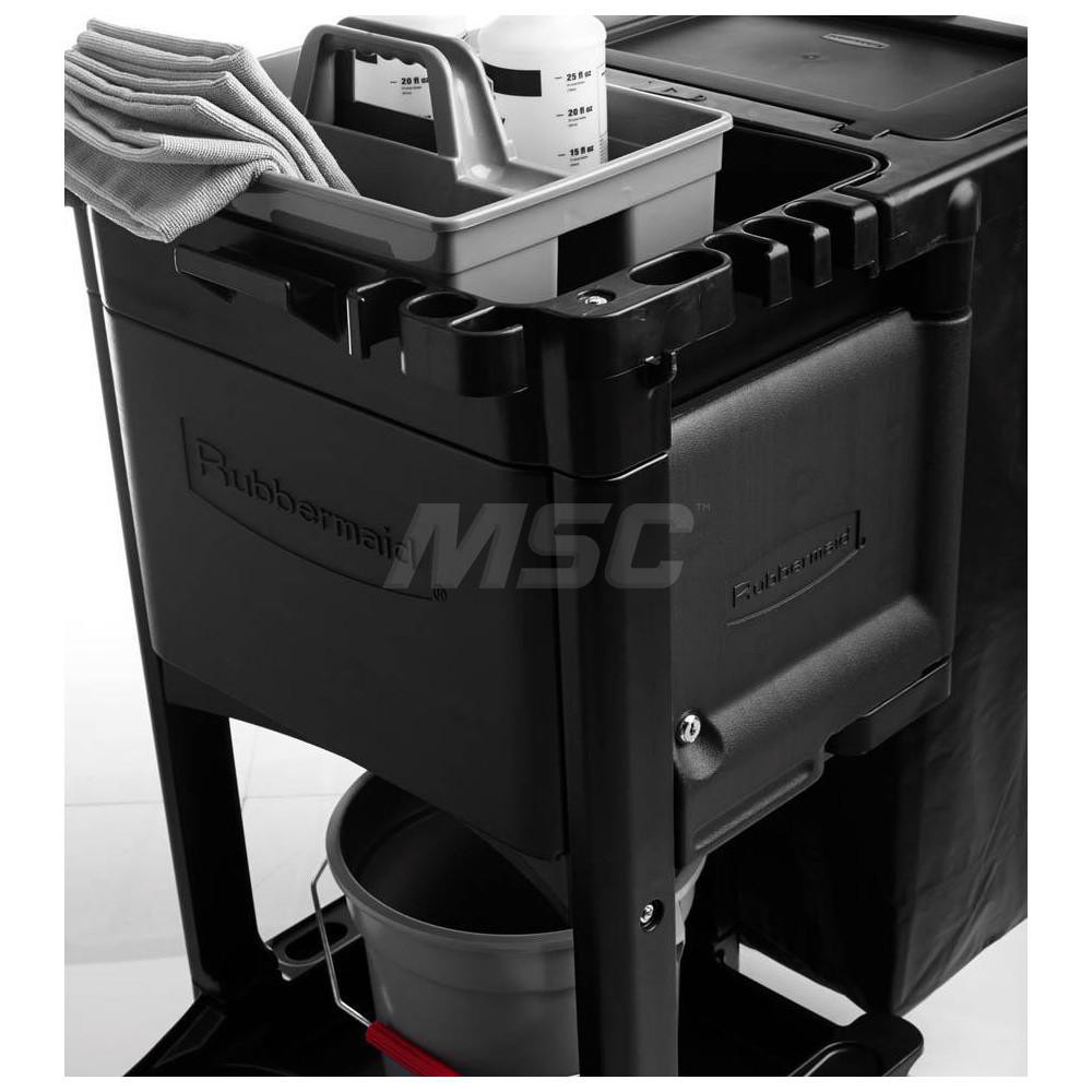 Rubbermaid Executive Series Janitorial & Housekeeping Cleaning Cart, Wheeled with Zippered Black Vinyl Bag, , 38.4" H x 21.8" W x 46" L, Black - 1861430