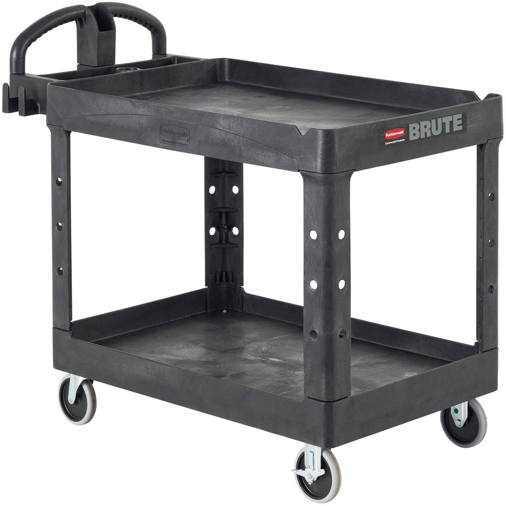 Rubbermaid Executive Series Janitorial & Housekeeping Cleaning Cart, Wheeled with Zippered Black Vinyl Bag, , 38.4" H x 21.8" W x 46" L, Black - 1861430