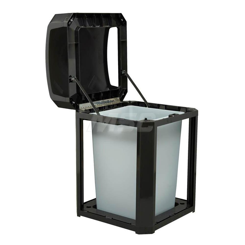 Rubbermaid Landmark Trash Can Frame with Rigid Liner, Dome Top, 50 Gal, Black Plastic, Outdoor - FG397500BLA