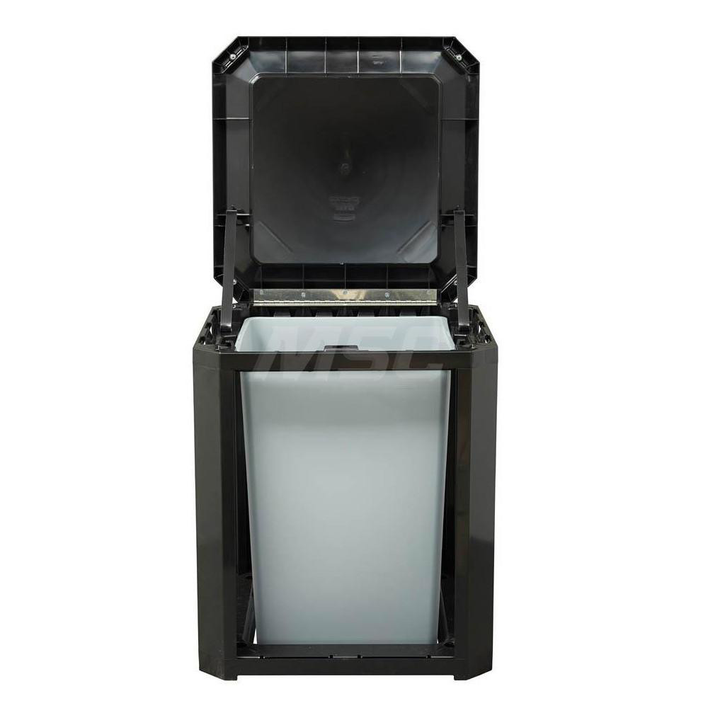 Rubbermaid Landmark Trash Can Frame with Rigid Liner, Dome Top, 50 Gal, Black Plastic, Outdoor - FG397500BLA