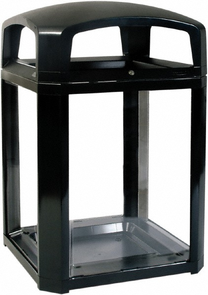 Rubbermaid Landmark Trash Can Frame with Rigid Liner, Dome Top, 50 Gal, Black Plastic, Outdoor - FG397500BLA