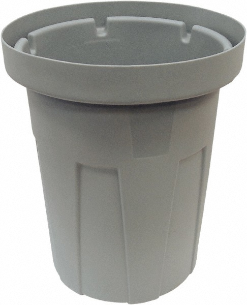 Cortech USA Trash Can: 45 gal, Round, Gray - 45200FR