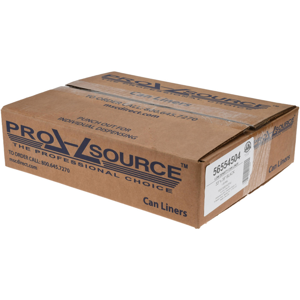 PRO-SOURCE Contractor Trash Bags: 33 gal, 1.65 mil, Pack of 100 - PSRM3339165