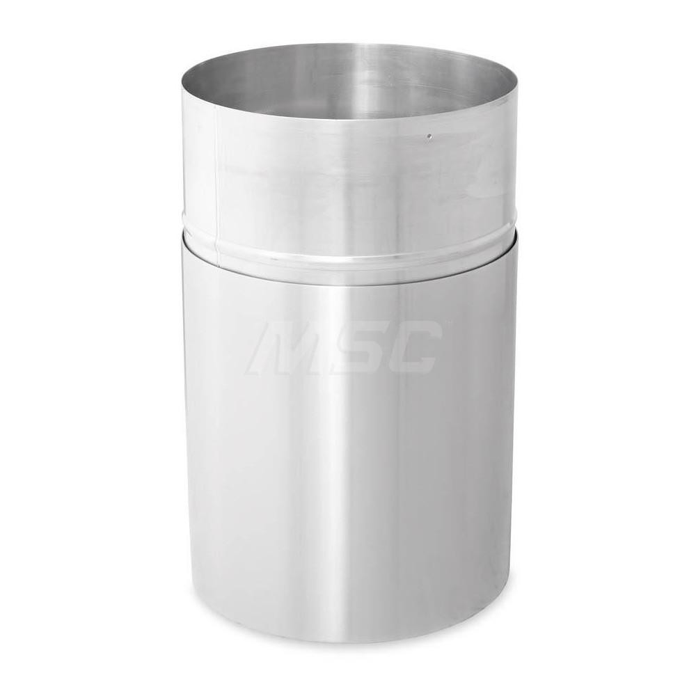 Rubbermaid Decorative Trash Can: 55 gal, Round, Gray - FGAOT62SAPL