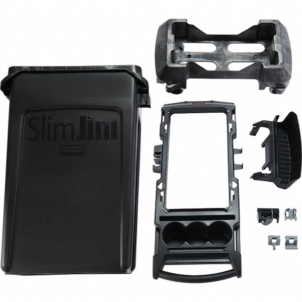 Rubbermaid 8PC 14-1/8X34-1/4" BLK SLIM JIM RIM CADDY KIT - 2032953