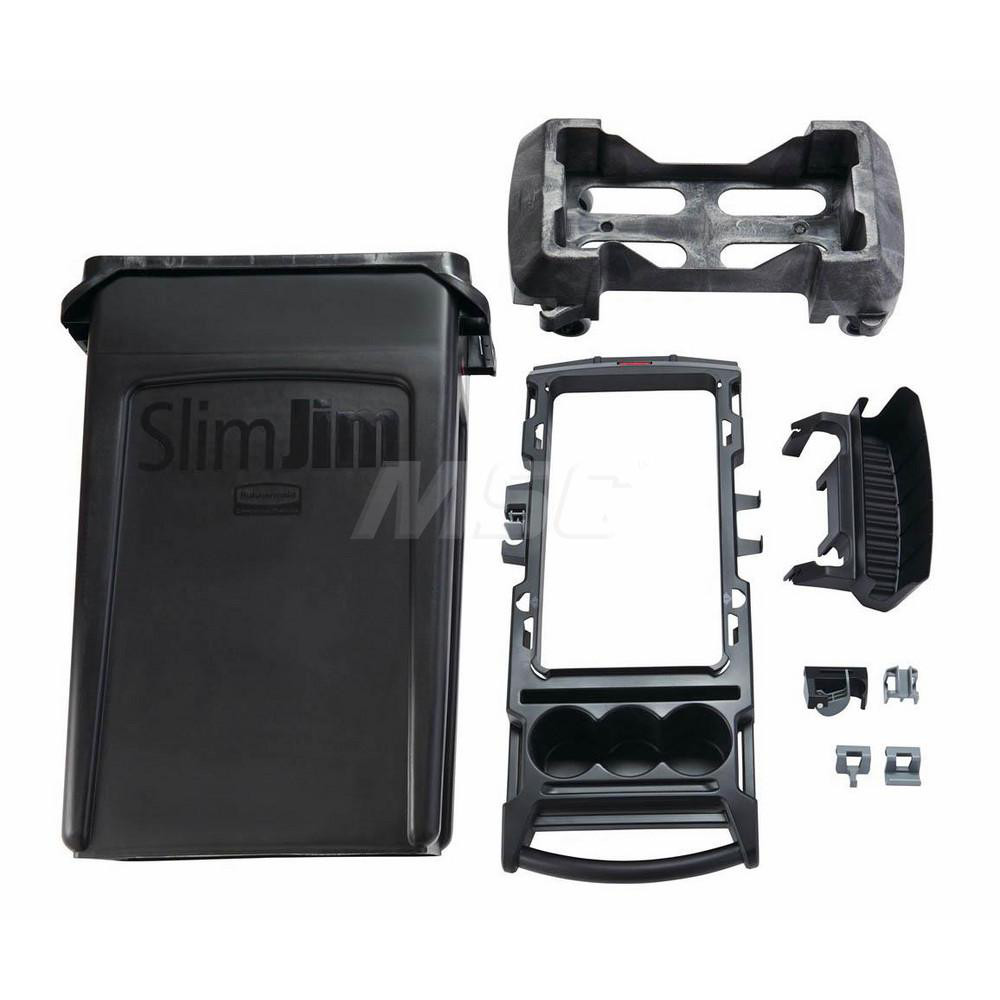 Rubbermaid 8PC 14-1/8X34-1/4" BLK SLIM JIM RIM CADDY KIT - 2032953