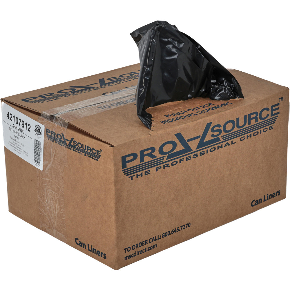PRO-SOURCE Contractor Trash Bags: 60 gal, 1.5 mil, Pack of 100 - PSM6151FB