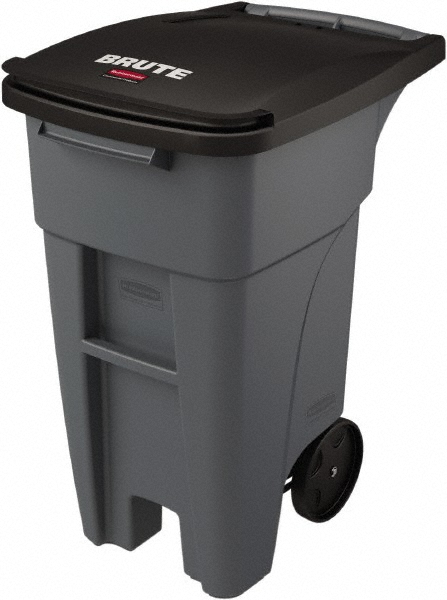 Toter Rollout Trash Can: 32 gal, Rectangle, Gray - ANA32-60594