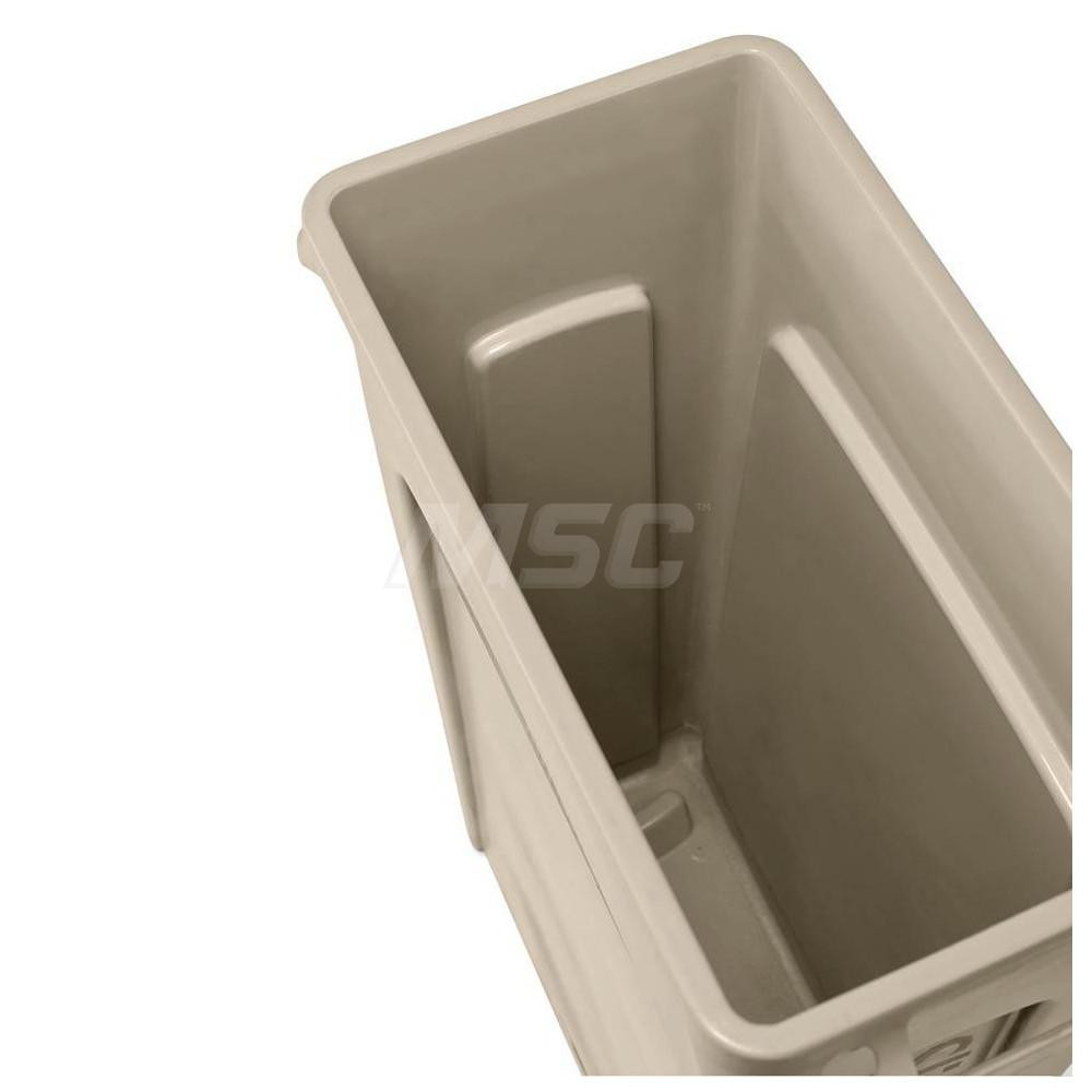 Rubbermaid SLIM JIM Plastic Rectangular Trash/Garbage Can/Bin with Venting Channels, 23 Gal, Beige - FG354060BEIG