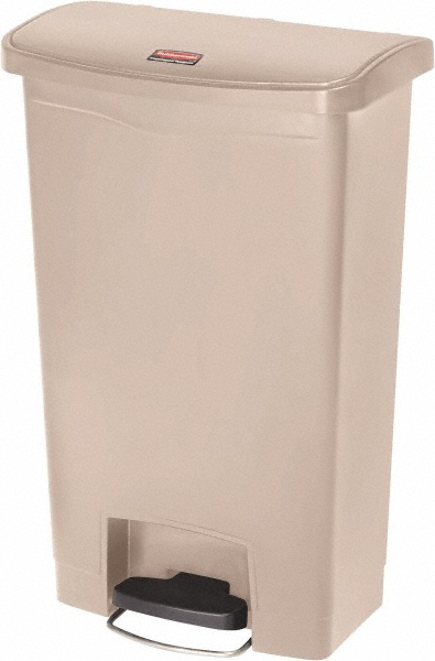 Rubbermaid SLIM JIM Plastic Rectangular Trash/Garbage Can/Bin with Venting Channels, 23 Gal, Beige - FG354060BEIG