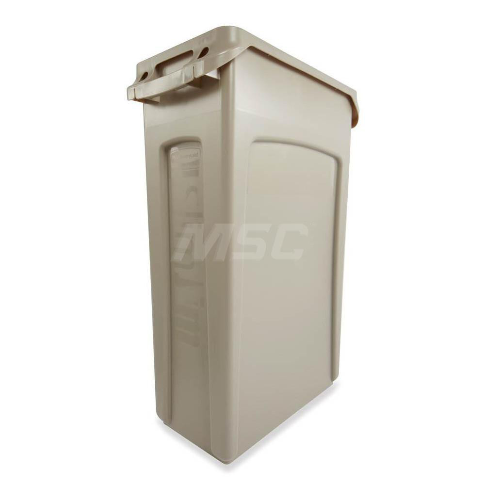 Rubbermaid SLIM JIM Plastic Rectangular Trash/Garbage Can/Bin with Venting Channels, 23 Gal, Beige - FG354060BEIG
