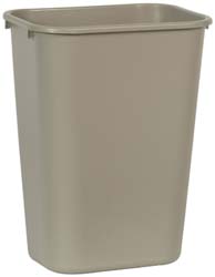 Rubbermaid SLIM JIM Plastic Rectangular Trash/Garbage Can/Bin with Venting Channels, 23 Gal, Beige - FG354060BEIG