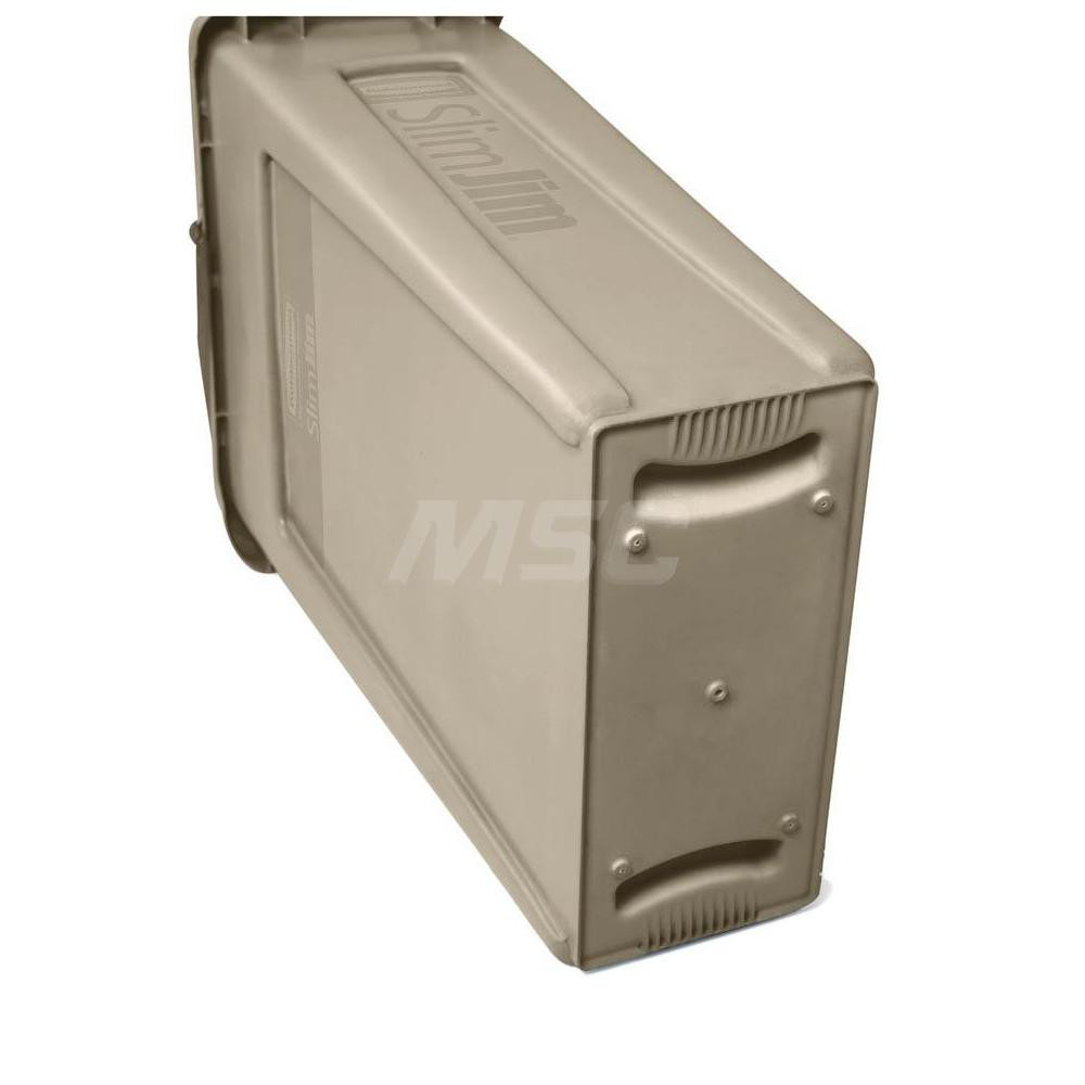 Rubbermaid SLIM JIM Plastic Rectangular Trash/Garbage Can/Bin with Venting Channels, 23 Gal, Beige - FG354060BEIG