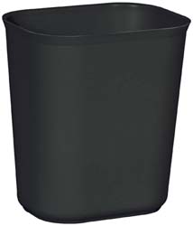 Rubbermaid Fire Resistant Wastebasket, 28 Qt, Black - FG254300BLA