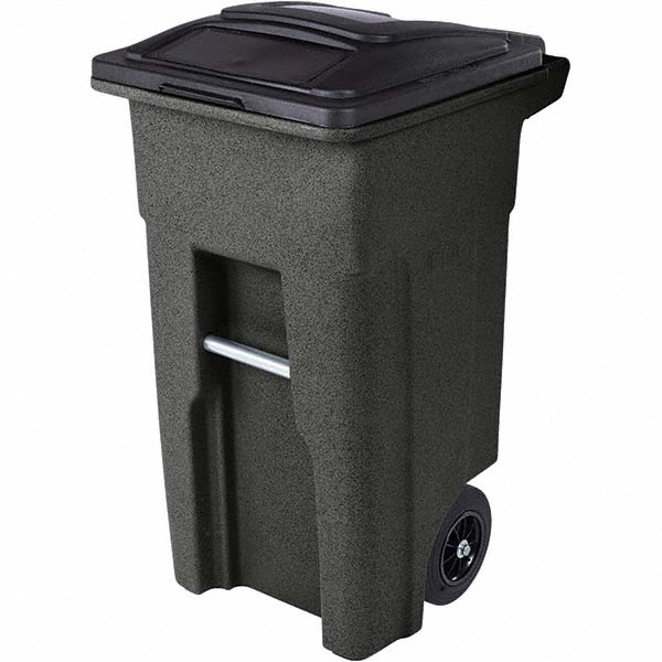 Toter Rollout Trash Can: 32 gal, Rectangle, Black - ANA32-10767