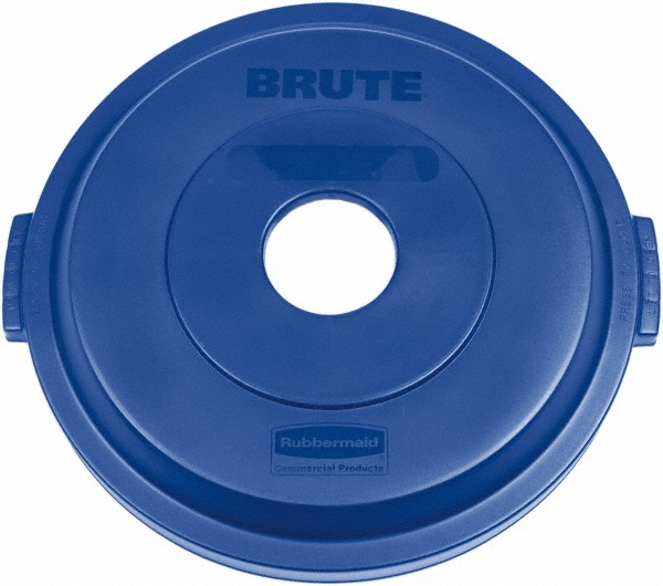 Rubbermaid Trash Can & Recycling Container Lid: Round, For 32 gal Recycle Container - 1788376
