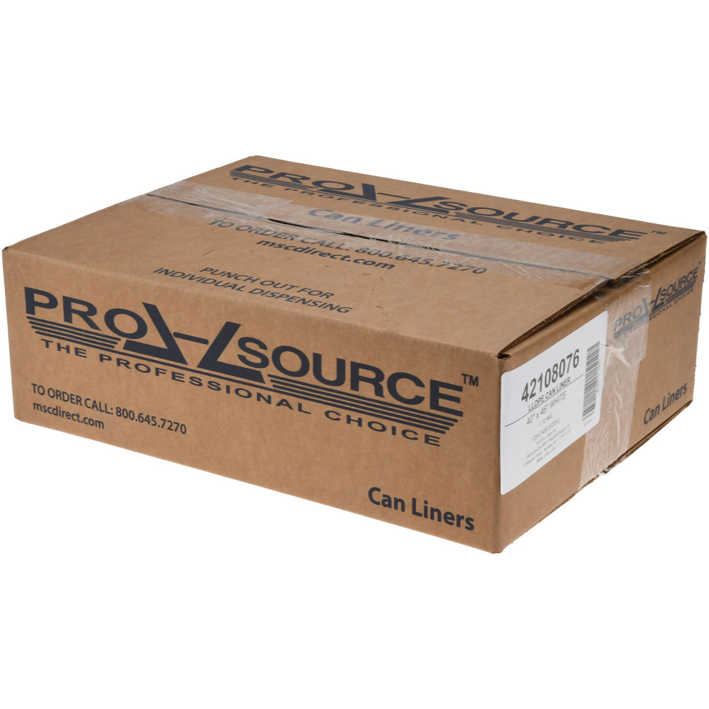 PRO-SOURCE Heavy Duty Trash Bags: 45 gal, 1.1 mil, Pack of 125 - PSRST4046XHC