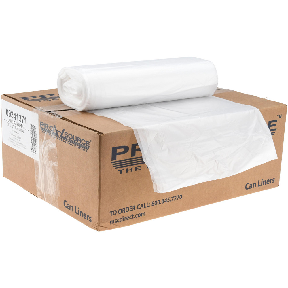 PRO-SOURCE Medium Duty Trash Bags: 60 gal, 0.67 mil, Pack of 200 - PSNR386017N