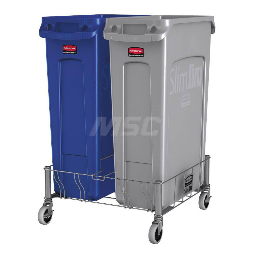 Rubbermaid Rectangle Stainless Steel Trash Can Dolly - 1956191
