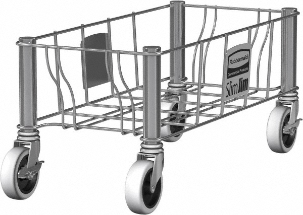 Rubbermaid Rectangle Stainless Steel Trash Can Dolly - 1956191